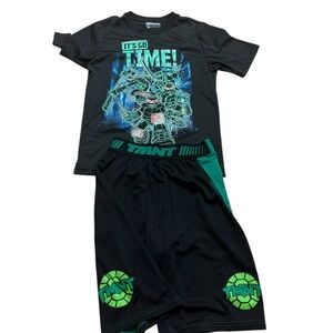 Nickelodeon Black and Green Teenage Mutant Ninja Turtle Active Set Boys Large